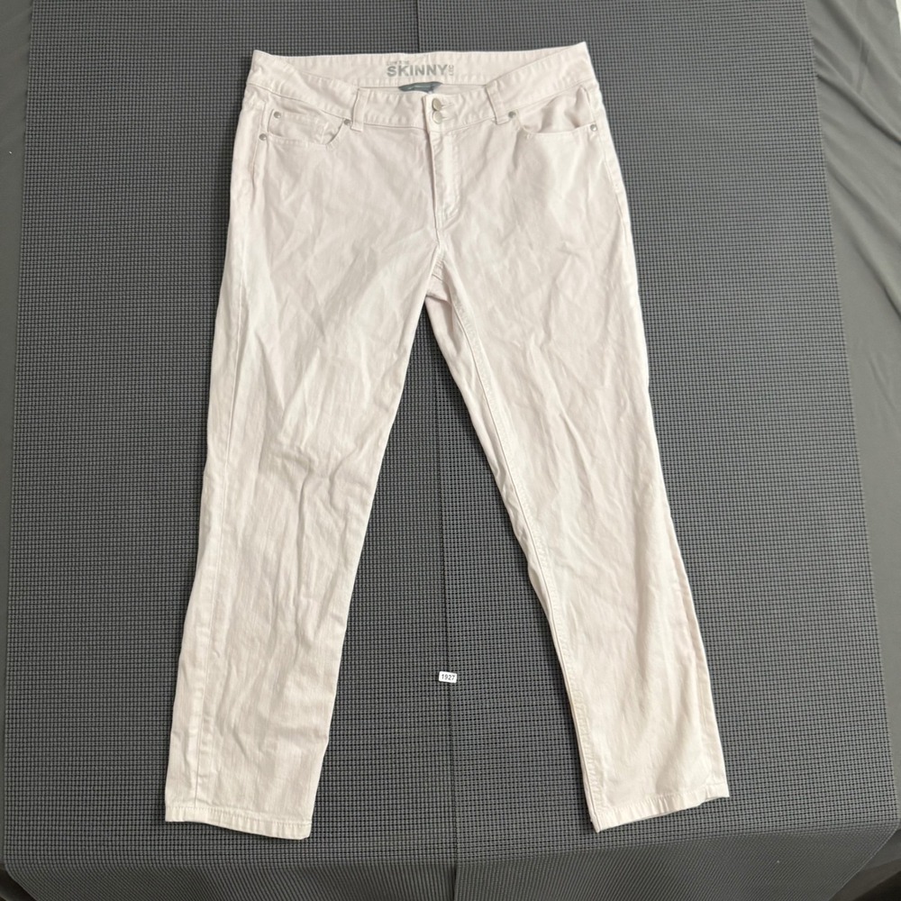 New York & Company Womens Low Rise Skinny Leg Pants Pale Pink Size 10